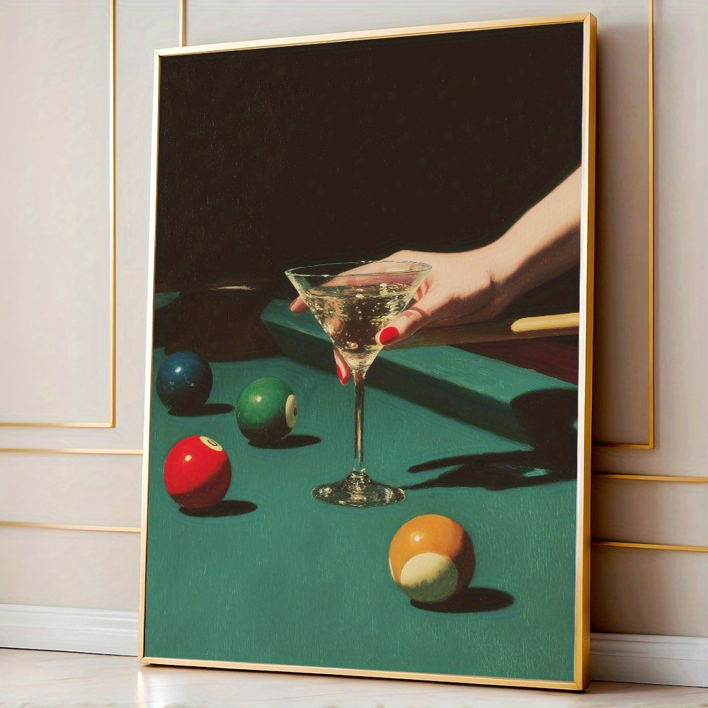 Office Furniture For Home - 1 Stück Vintage Billard-Cocktail-Poster, rahmenlose minimalistische