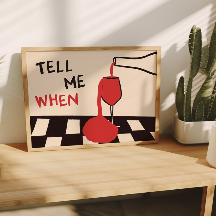Office Furniture For Home - Vintage-Leinwand-Wandkunst-Poster „Tell Me When Drink“, ungerahmte