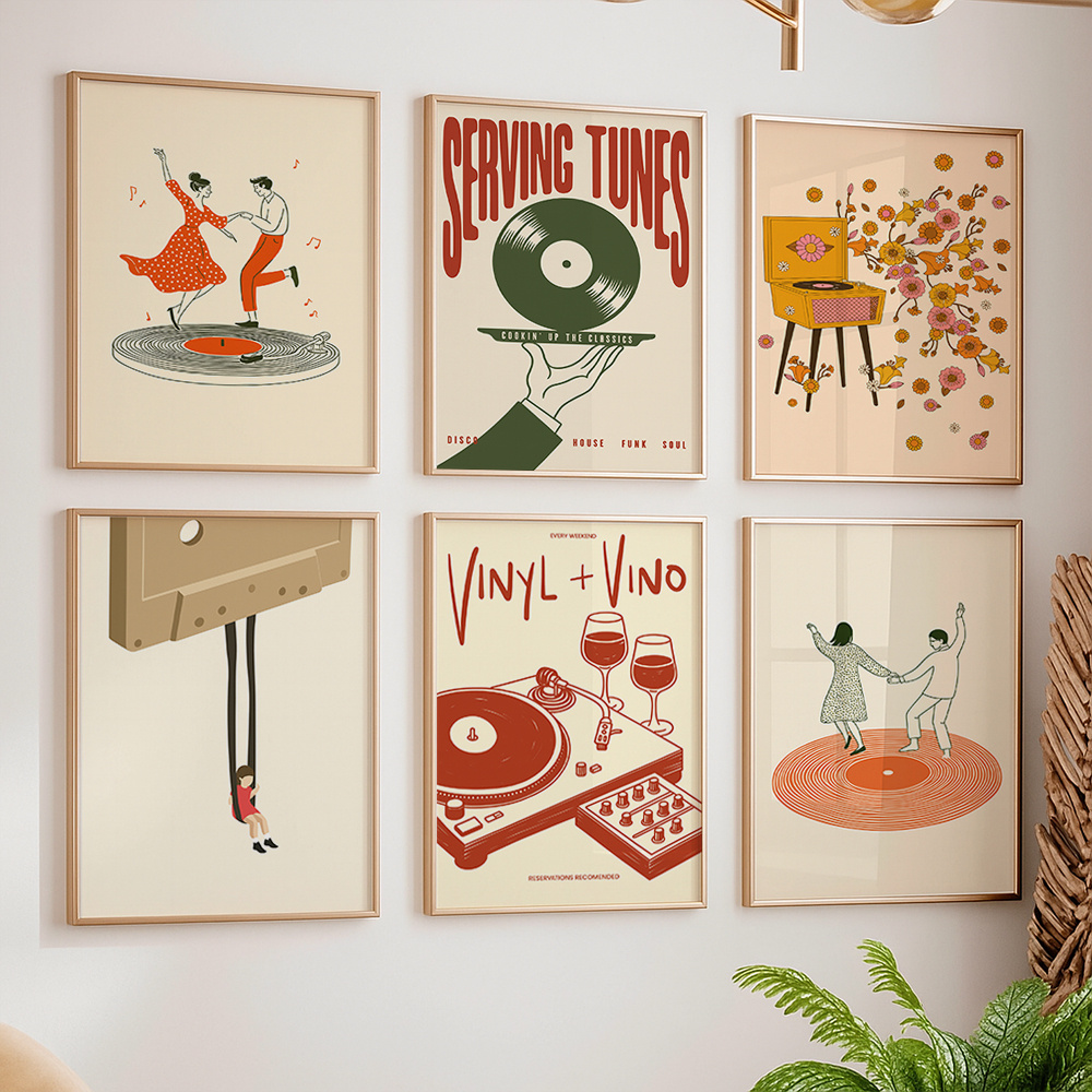 Office Furniture For Home - 1 Stück Vintage Musik Leinwand-Poster Ungerahmt