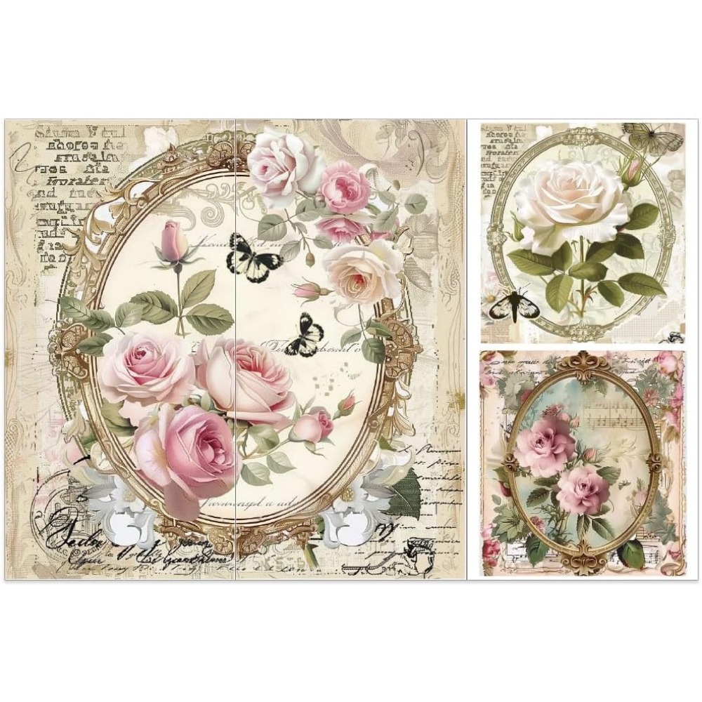 Office Furniture Set - 3 Stück/Set Rose Rub on Transfers