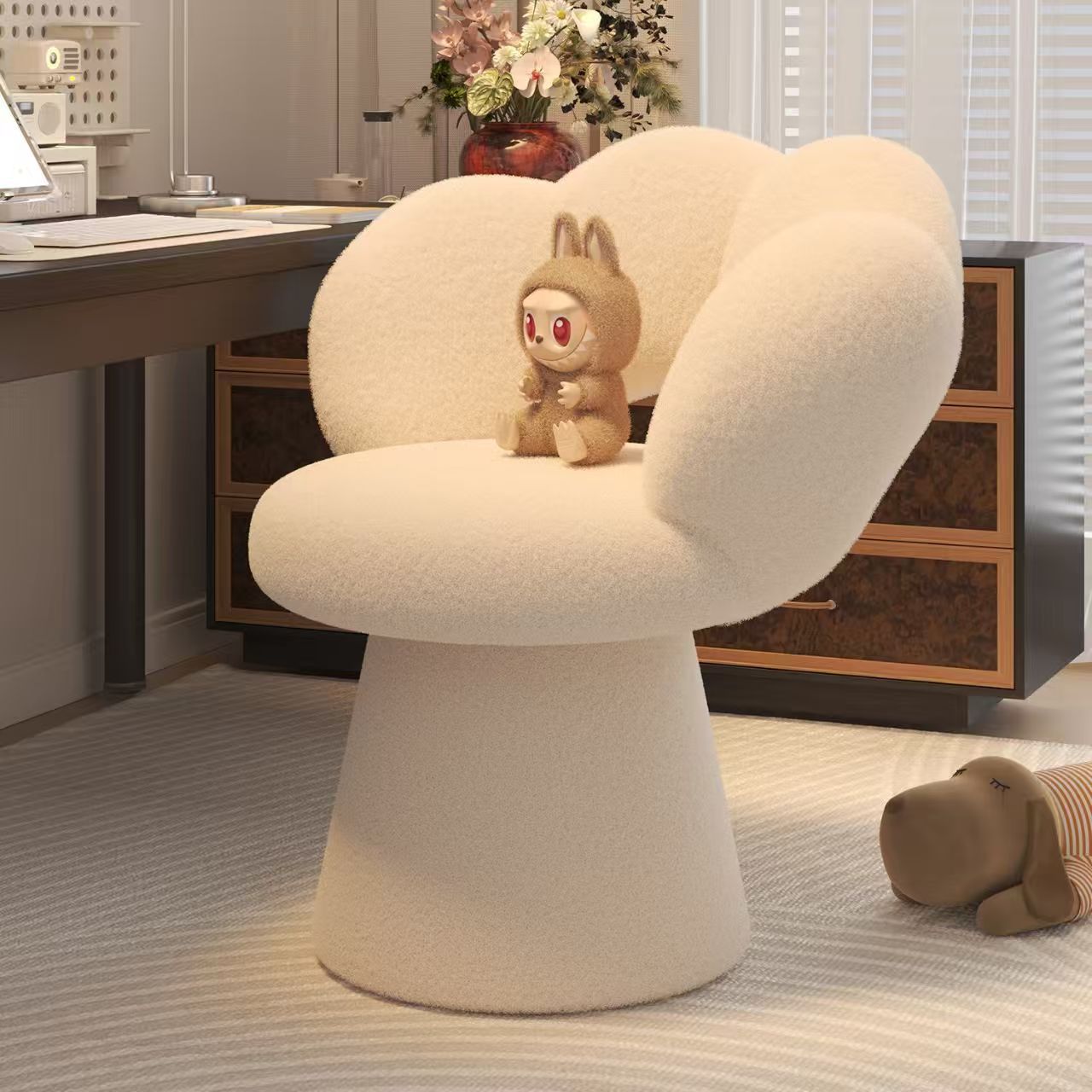 Office Furniture For Home - Ergonomischer Home-Office-Schreibtischstuhl mit Lordosenstütze, weiche Rückenlehne